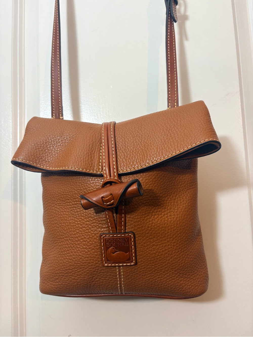 Dooney & Bourke Pebble Grain Leather Toggle Crossbody - Caramel Amber Brown